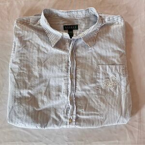 Lauren Ralph Lauren Light Blue Stripe Button-Down Shirt
